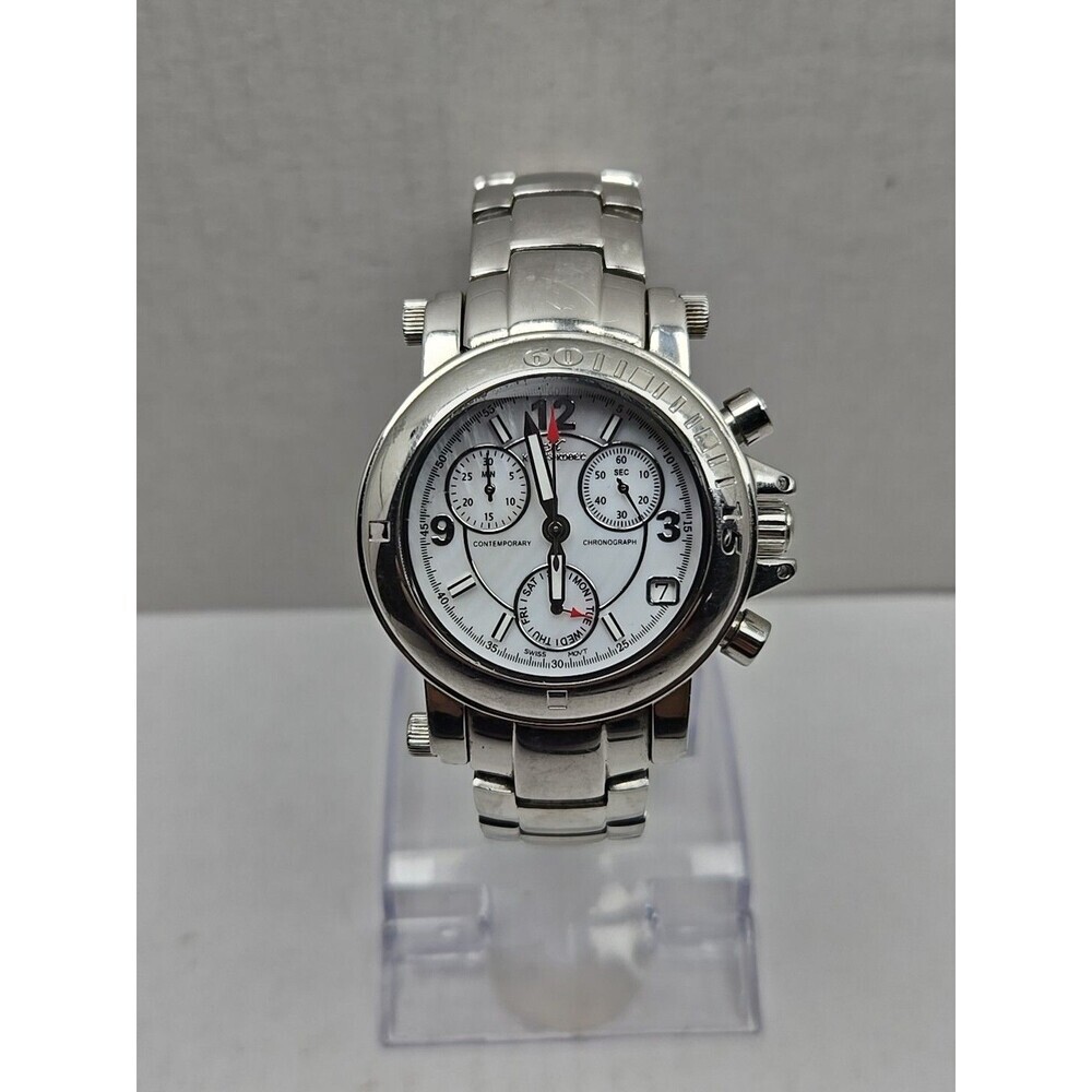 Klaus Kobec Contemporary Swiss Quartz Chronograph Stainless Watch New Battery